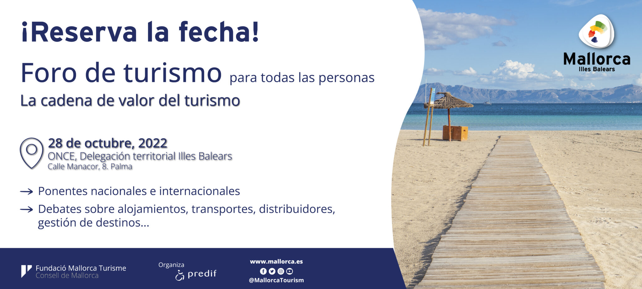 PREDIF y la Fundaciò Mallorca Turisme organizan el primer Foro de turismo para todas las personas en Mallorca
