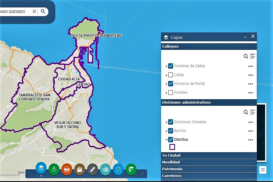 El Ayuntamiento de Las Palmas de Gran Canaria renueva su portal de visor geográfico en Internet con 49 capas geográficas de información