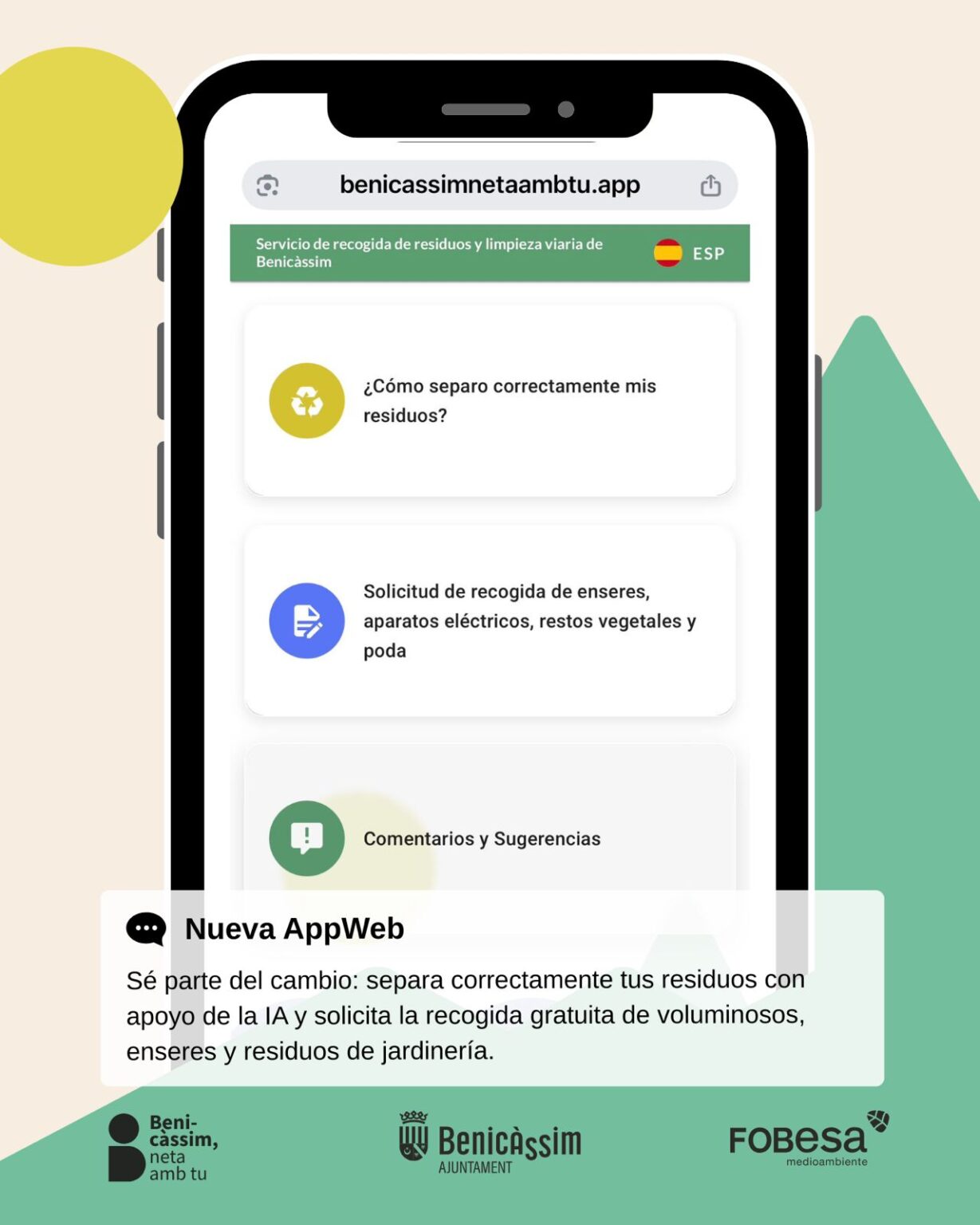 Benicàssim pone en marcha una AppWeb que facilita la separación de residuos gracias a la IA