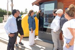 Tótem interactivo en el Camino de Santiago en su paso por la provincia de Palencia