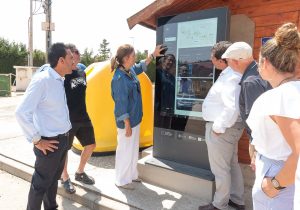Tótem interactivo en el Camino de Santiago en su paso por la provincia de Palencia